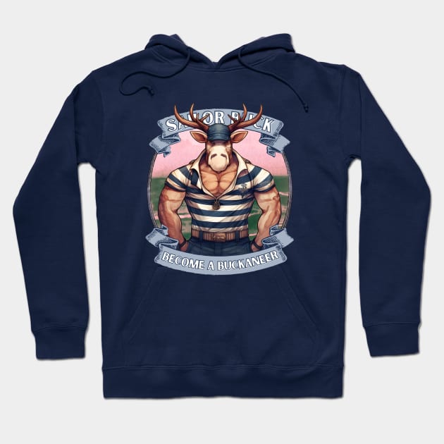 buck X sailor | BECOME A BUCKANEER Hoodie by spielemann